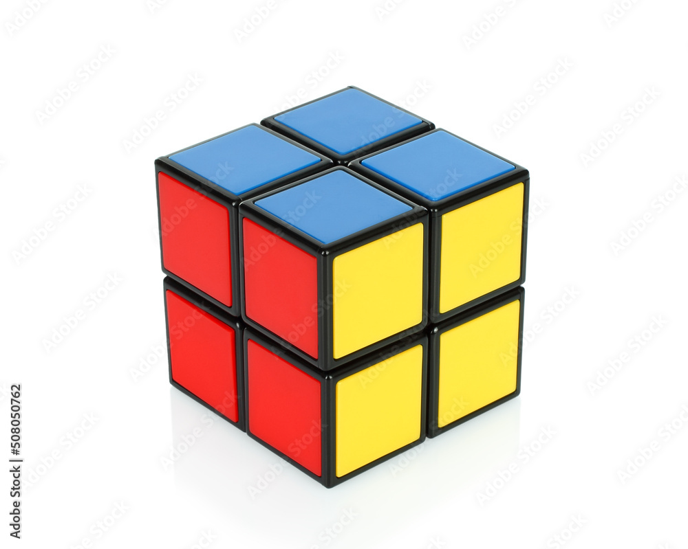 Classic Rubik's Cube on white background Stock Photo | Adobe Stock