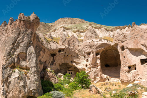 cave dwellings in Zelve Open Air Museum, Cappadocia