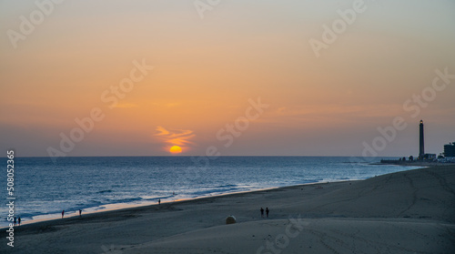 Sunset in canary island Maspalomas