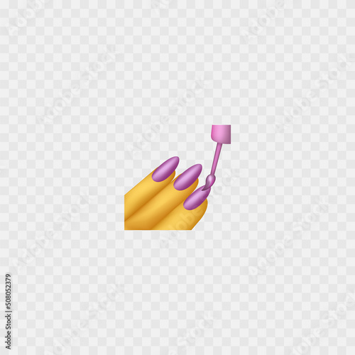 Manicure emoji. Beautiful pink nails. Isolated. Vector