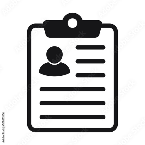 Resume icon, cv sign, vector illustration on white background.