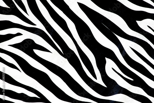 Zebra animal skin abstract fur pattern texture for design and print black and white background
