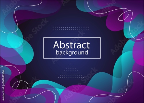 Blue violet abstract background with pink lines and circles shapes