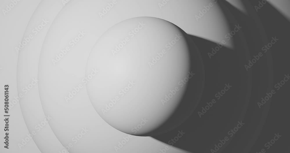 3d render with gray simple sphere with shadow on top