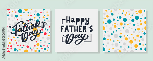 Happy Father s Day Calligraphy greeting card. Banner Vector illustration.