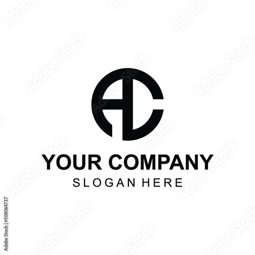 Luxury rounded letter AC logo design vector