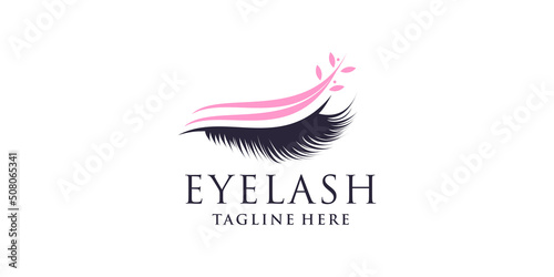 Eyelashes logo design with creative abstract concept Premium Vector