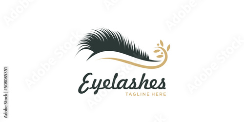 Eyelashes logo design with creative abstract concept Premium Vector