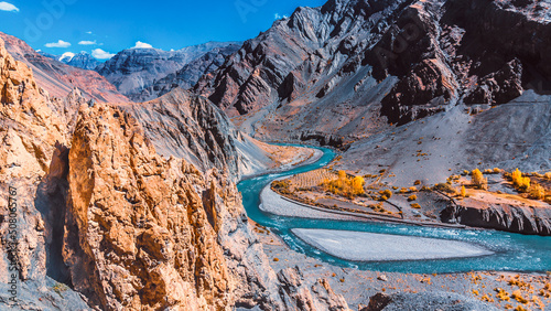 Foto spiti river gorge from above