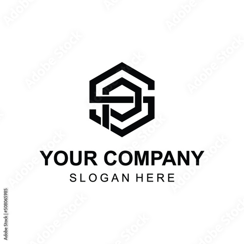 Creative modern geometric letter SP or PS logo design vector