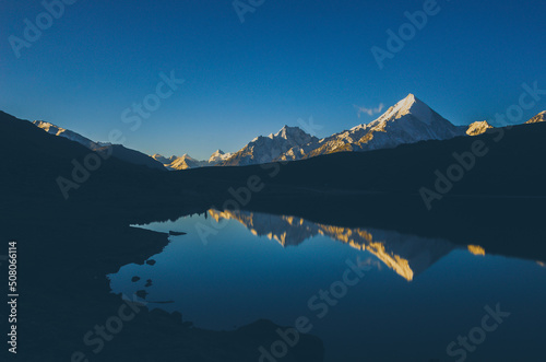 Fototapeta Naklejka Na Ścianę i Meble -  reflection of the mountains in Chandratal lake