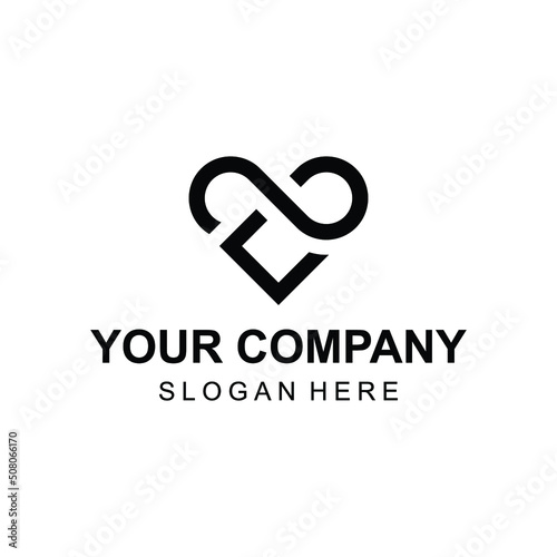 Creative modern heart and infinity logo design vector