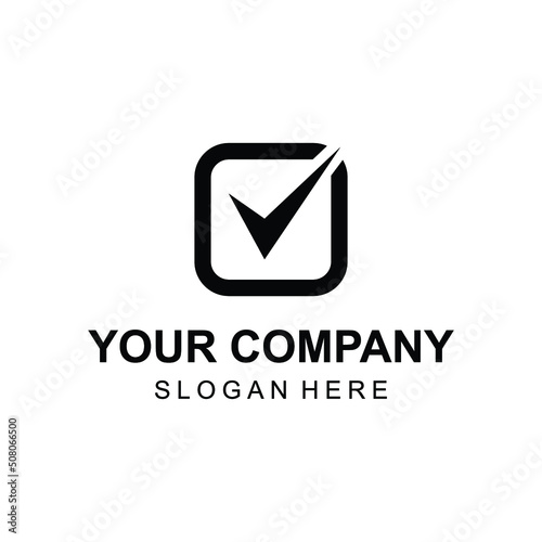 Free Download Modern simple check mark on square logo - GFXLoad