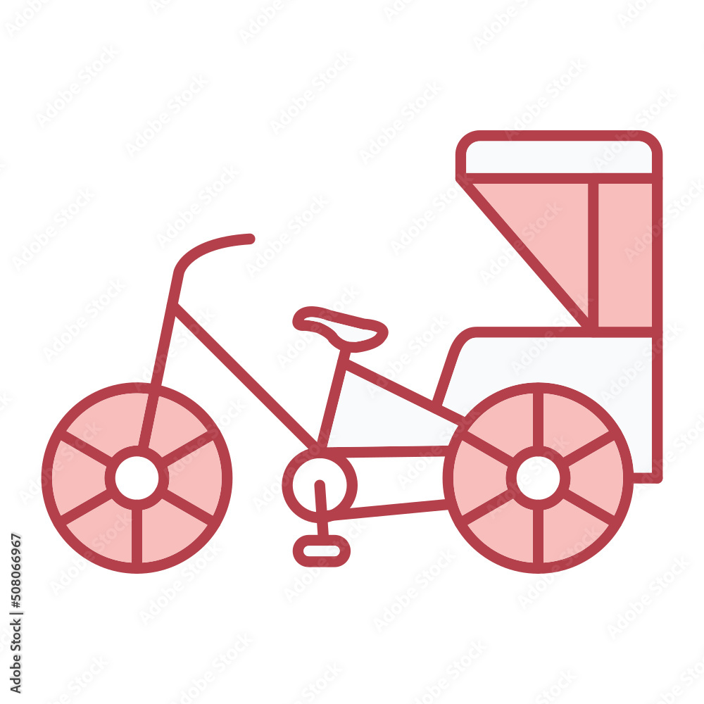 Cycle Rickshaw Icon Design