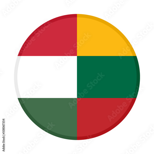 Free Download round icon of hungary and lithuania flags. vector illustration isolated on white background - GFXLoad