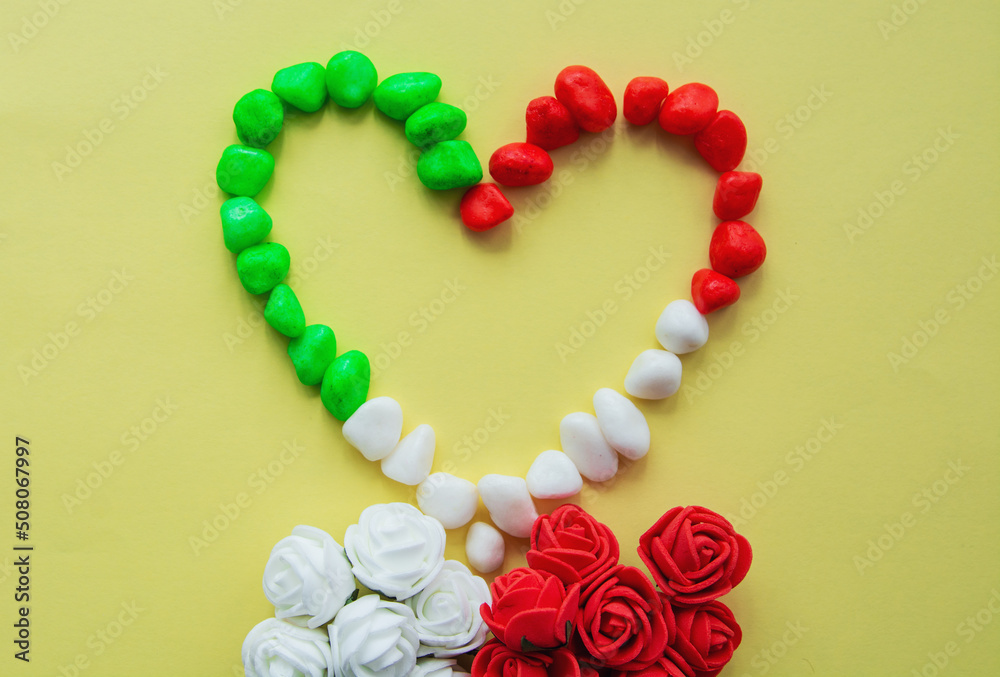 flag of Italy in shape of heart note board for text - italian background for national holidays flag of Italy in shape of heart note board for text - italian background for national holidays