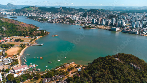 Vitória Vila Velha Mar Litoral Praia Paisagem Drone Espirito Santo Sudeste Brasil