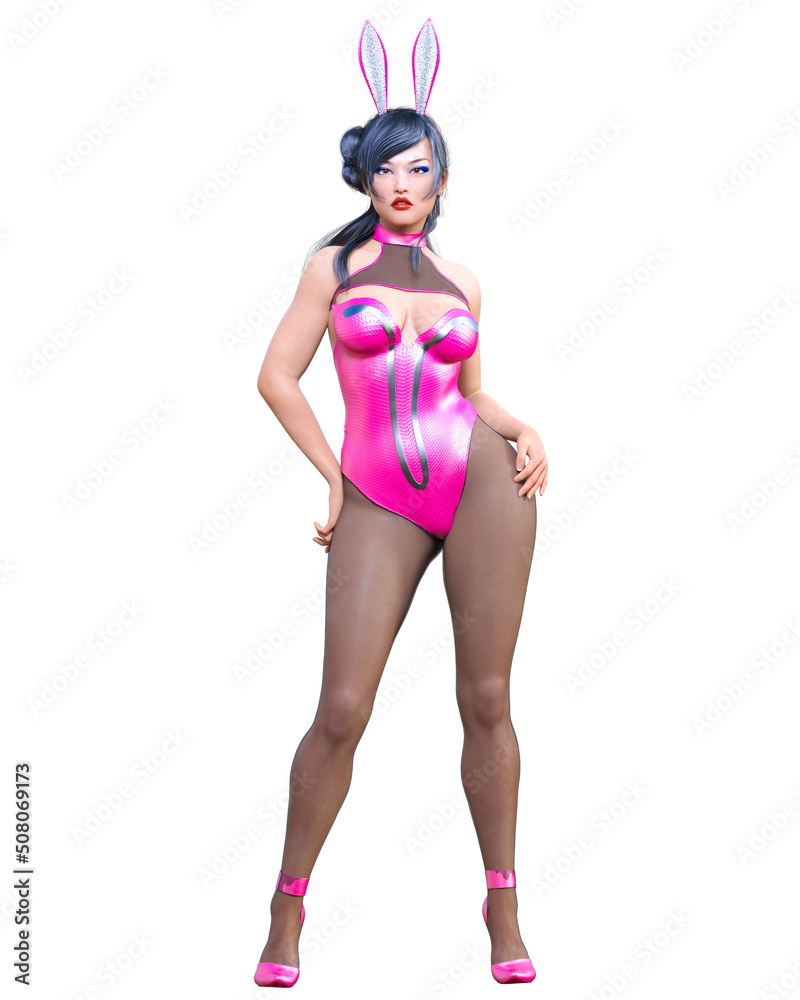 Bunny Girl.Sexy woman long legs. Swimsuit corset and shoes. Bunny Girl.Sexy woman long legs. Swimsuit corset and shoes.
