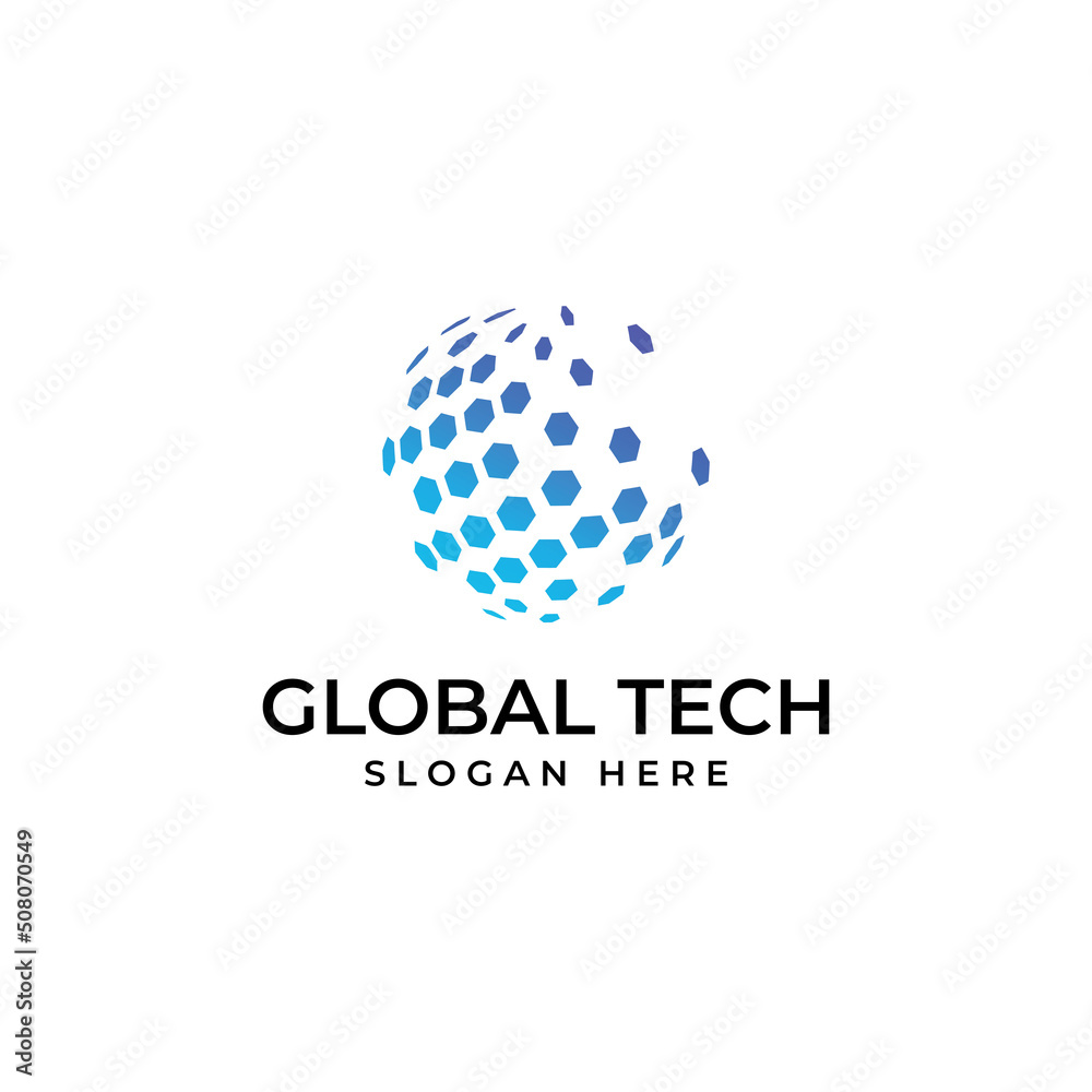 Modern digital tech world logo, global or tech planet, and digital tech protection. Logo with concept vector illustration template. Modern digital tech world logo, global or tech planet, and digital tech protection. Logo with concept vector illustration template.