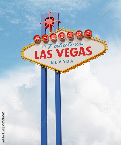 Welcome to LAS VEGAS sign - 3D - #2 blue sky