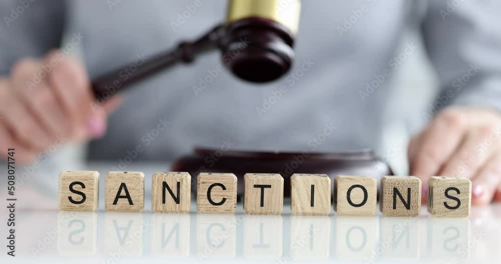 Sanction word and gavel of judge in court Stock Video | Adobe Stock