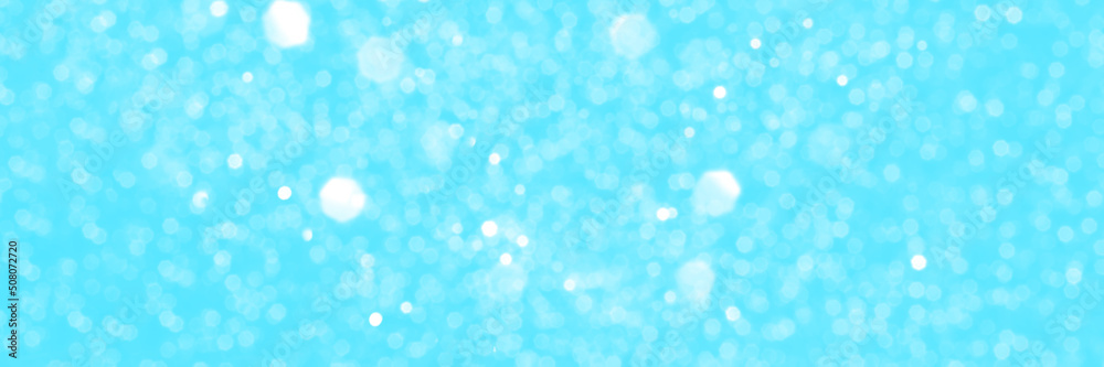 Bright blue sparkling glitter bokeh background, banner texture. Abstract defocused lights header. Wide screen wallpaper. Panoramic web banner with copy space for design Bright blue sparkling glitter bokeh background, banner texture. Abstract defocused lights header. Wide screen wallpaper. Panoramic web banner with copy space for design