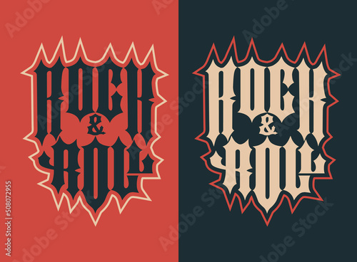 Rock lettering, poster or t-shirt design, vector