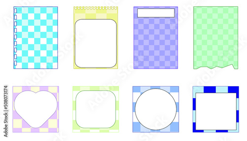 collection of the cute checkers paper, notepad, memo, planner, reminder, and journal. cute, simple, and printable