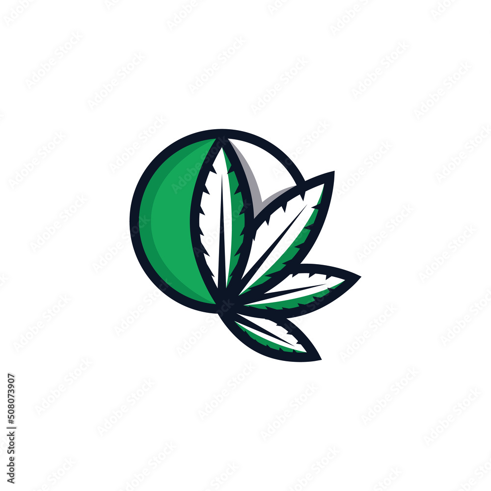 Cannabis leaf Q letter logo vector simple and modern. This logo is suitable for health, medical, or anything related to cannabis leaves.