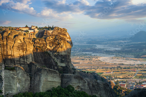 Meteora monasteries and rocks in Greece Kalambaka. Sightseeing and travelling in Greece. St. Stephen Iera Moni Agiou Stefanou Monastery photo