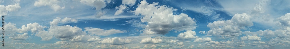 Fototapeta premium Panoramic sky with white clouds background