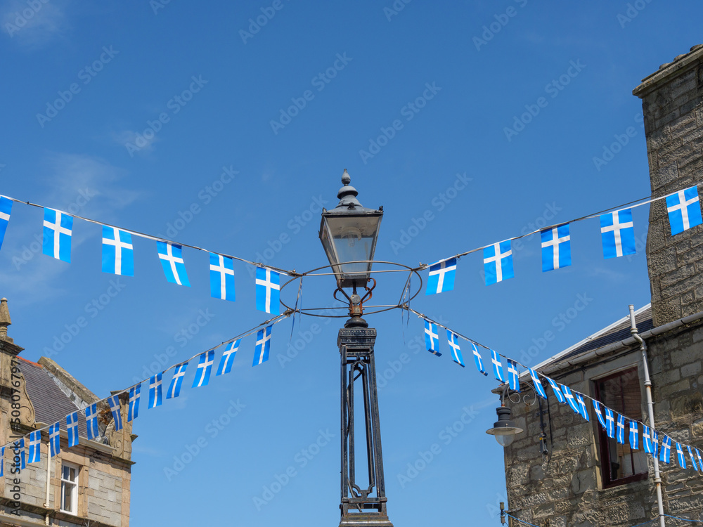Obraz premium Die Shetland-Inseln mit der Stadt Lerwick