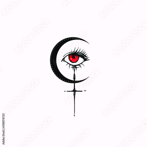 watercolor lilith goddess tattoo idea