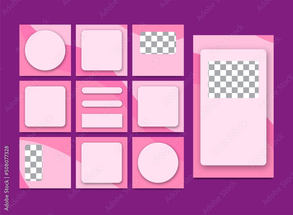 social media templates, puzzle posts. collection of social media templates suitable for advertising or promotion. vector illustration social media templates, puzzle posts. collection of social media templates suitable for advertising or promotion. vector illustration