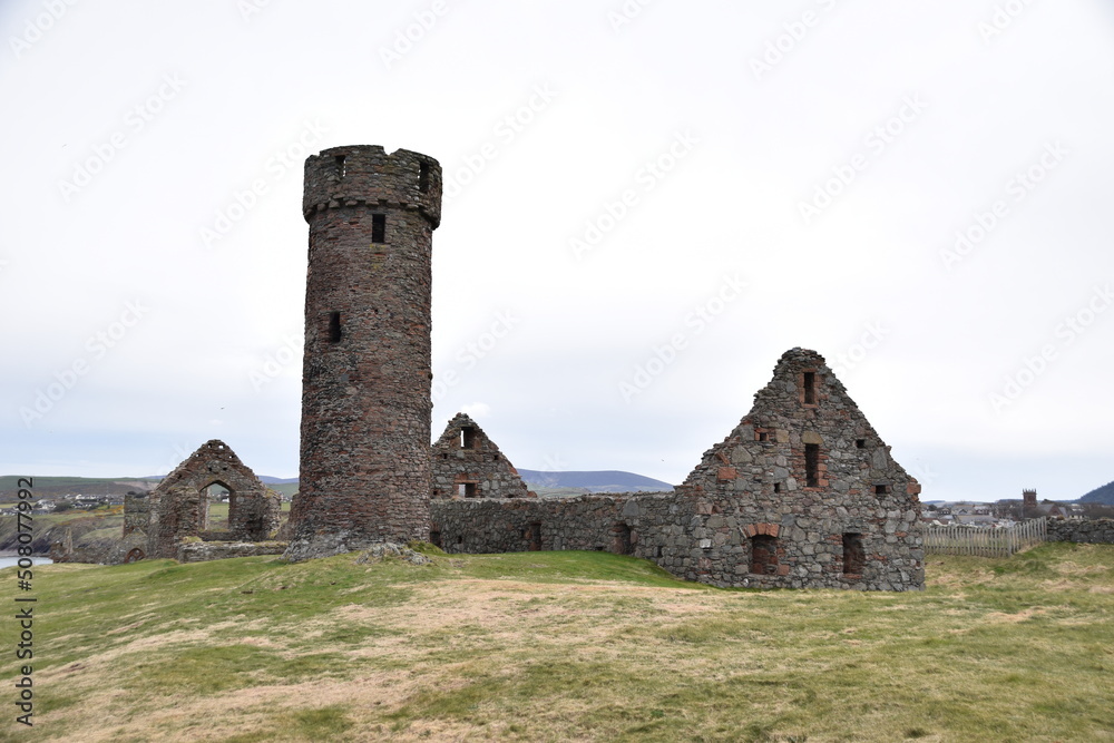 Isle of Man: Peel Castle and its Irish-type round tower