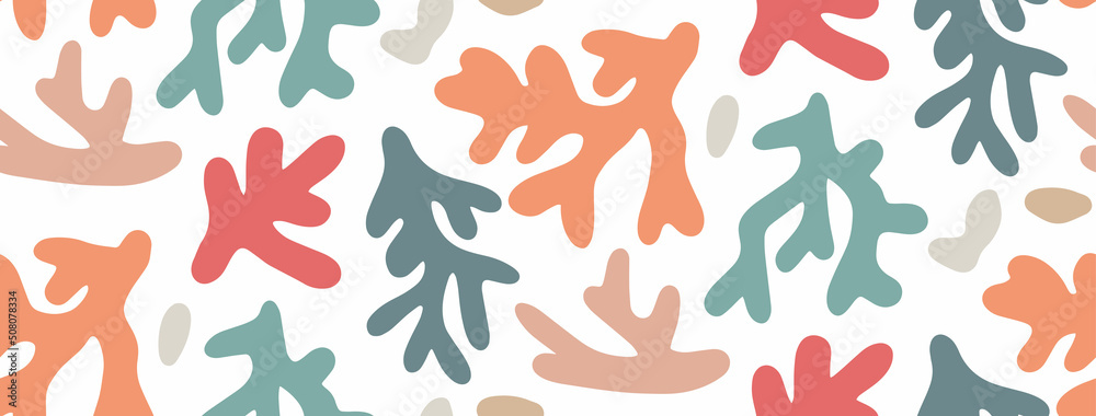Hand drawn abstract corals background Hand drawn abstract corals background