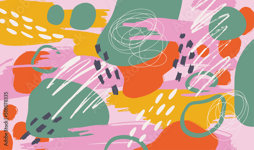 Abstract colorfull background with shapes. Summer Modern Horizontal banner for web