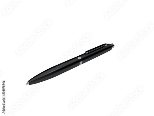 Black ballpoint pen isolated on white