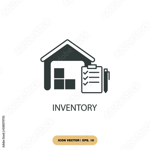 inventory icons  symbol vector elements for infographic web