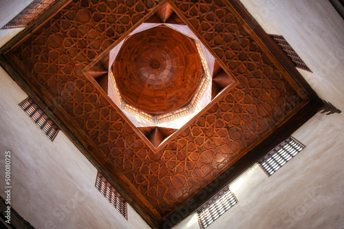 Wooden Ceiling - Bayt El Sehemy or Bayt Al-Suhaymi ( House of Suhaymi)an old Ottoman era house museum located in Cairo, Egypt. photo