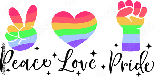 LGBT Pride Design - Peace Love Pride 
