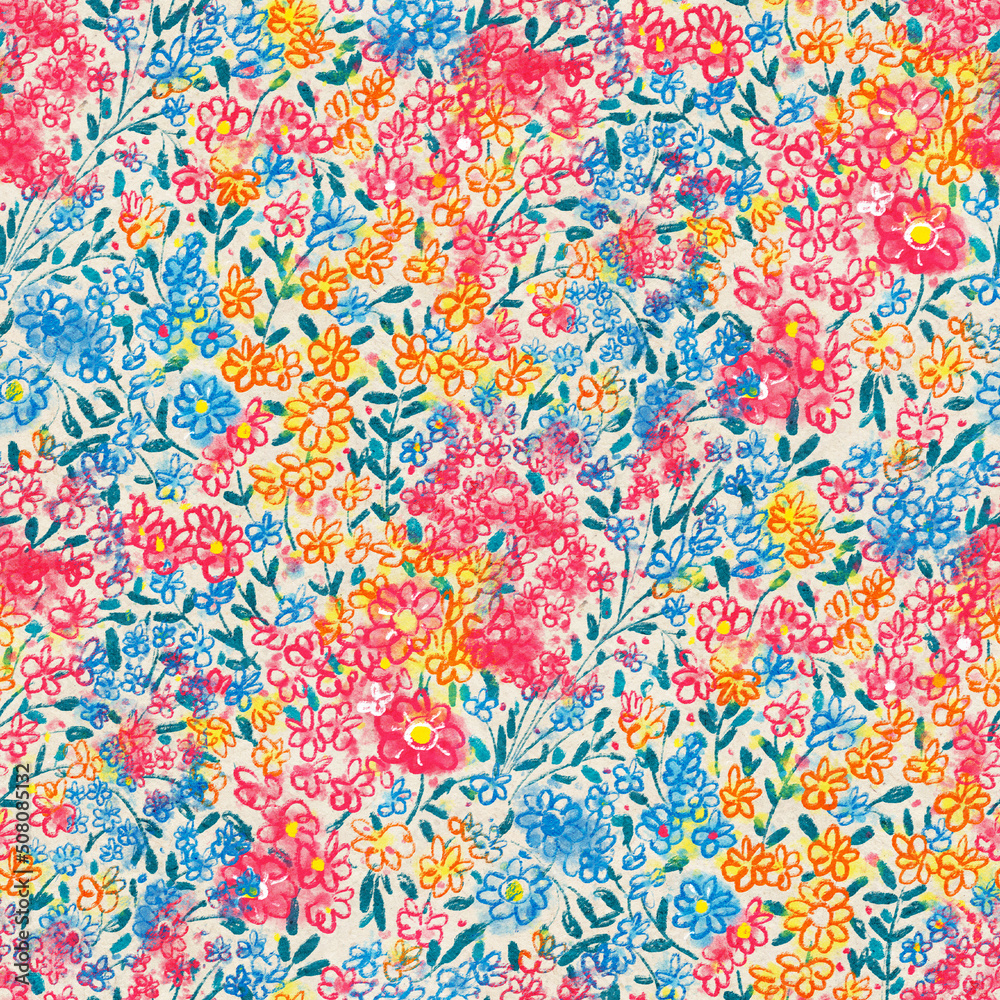 Seamless pattern with  flowers