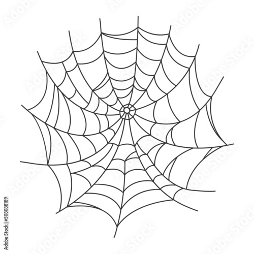Spider web isolated on white background. Design element for Halloween.