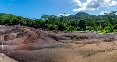 Panorama of seven coloured earth park, Mauritius photo