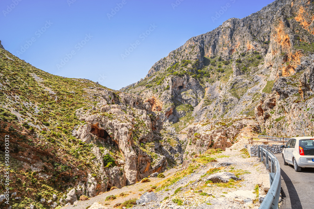 Kourtaliotiko Schlucht, Insel Kreta, Griechenland Kourtaliotiko Schlucht, Insel Kreta, Griechenland