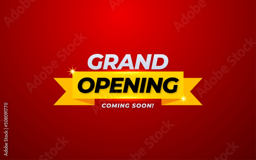 Grand opening sale poster, sale banner design template with 3d editable text effect