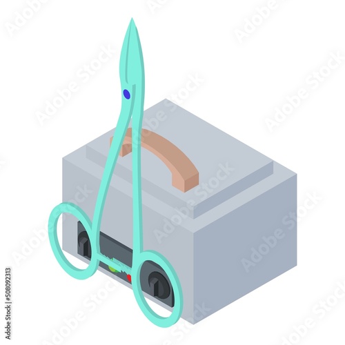 Tattoo icon isometric vector. Professional ultrasonic cleaner, medical instrument. Tattoo salon, sterilization, disinfection