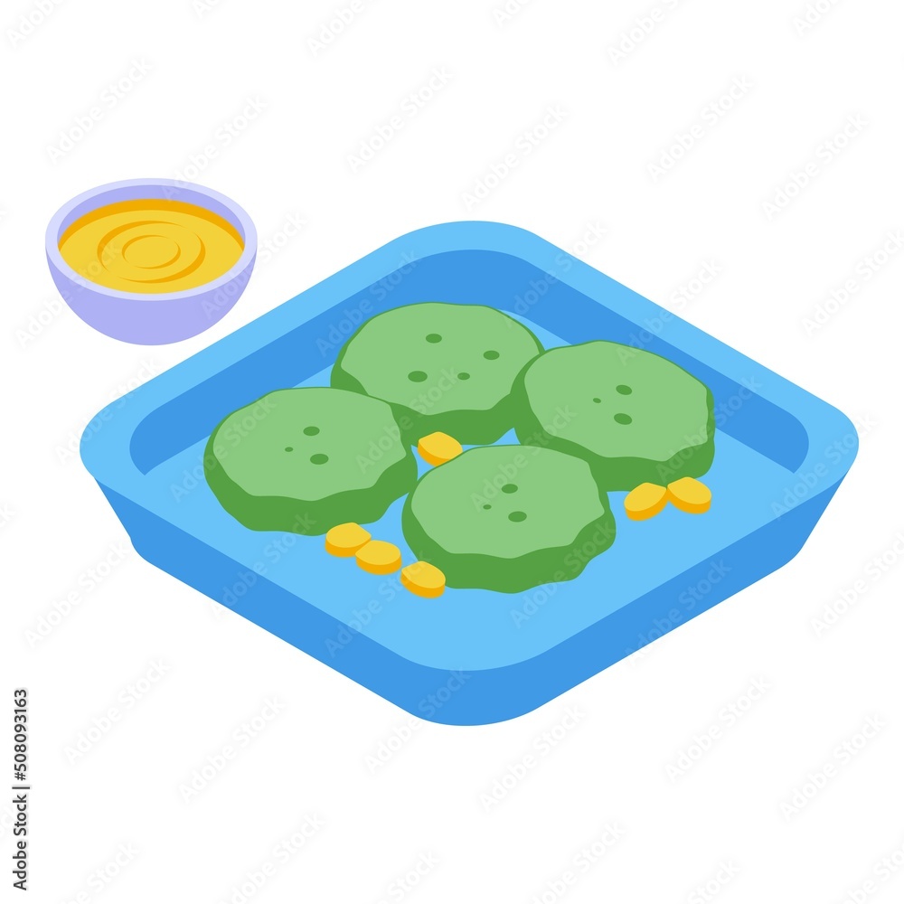 Fototapeta premium Vegetarian food icon isometric vector. Vegan diet. Cook healthy