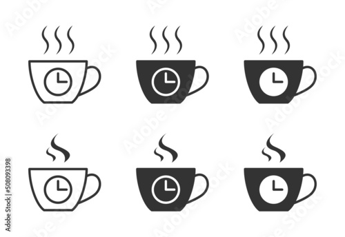 Coffee break icon. Tea time icon. Coffee time symbol. Break design concept. Vector illustration.