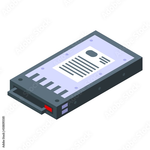 Server data icon isometric vector. Sd card. Micro ssd